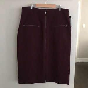 NWT Burgundy Midi Skirt. Size 16